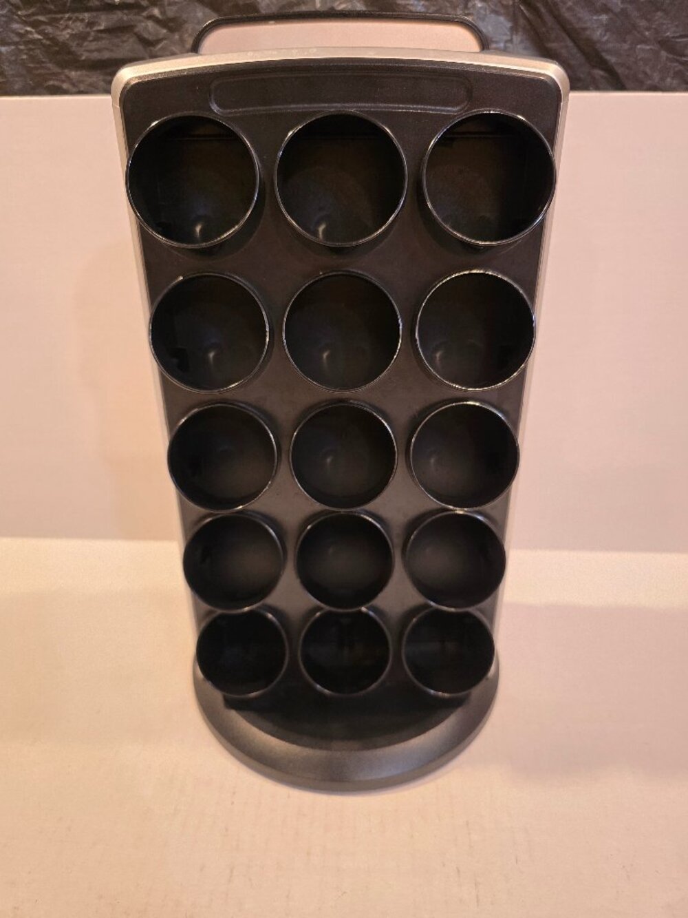 Keurig K-Cup 30 Pods Rotating Carousel Coffee Storage Holder KCC-30 Black Silver